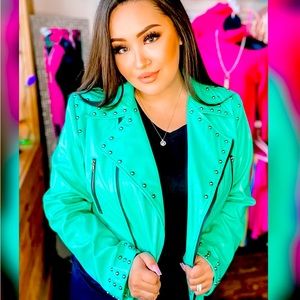Camaro Studded Faux Leather Jacket